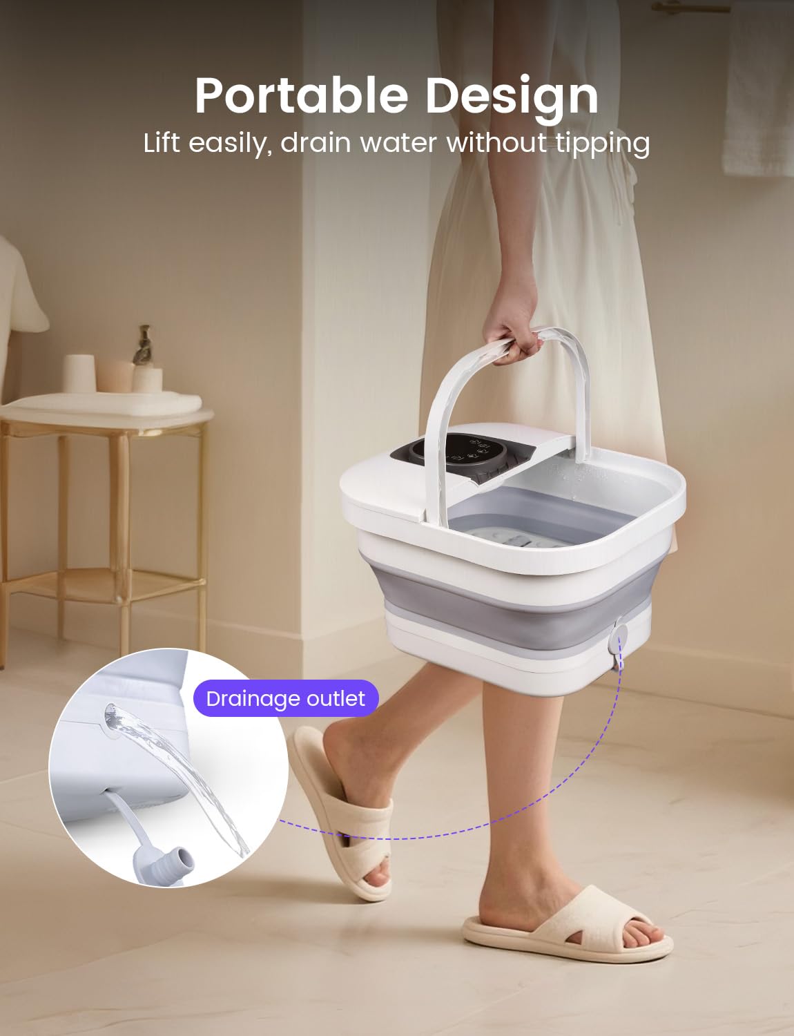 RIKE foot spa safety features protect against overheating.