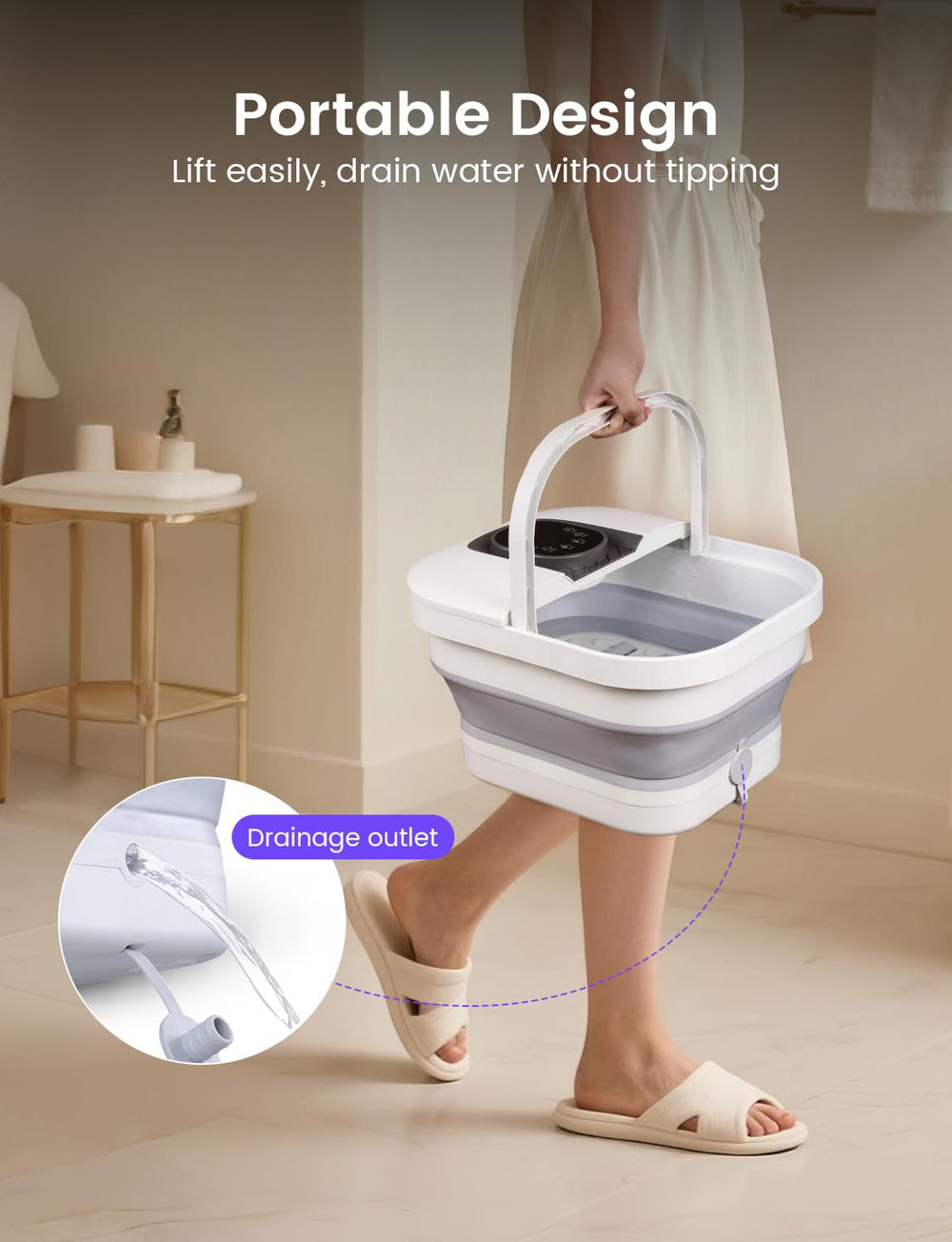 RIKE foot spa safety features protect against overheating.