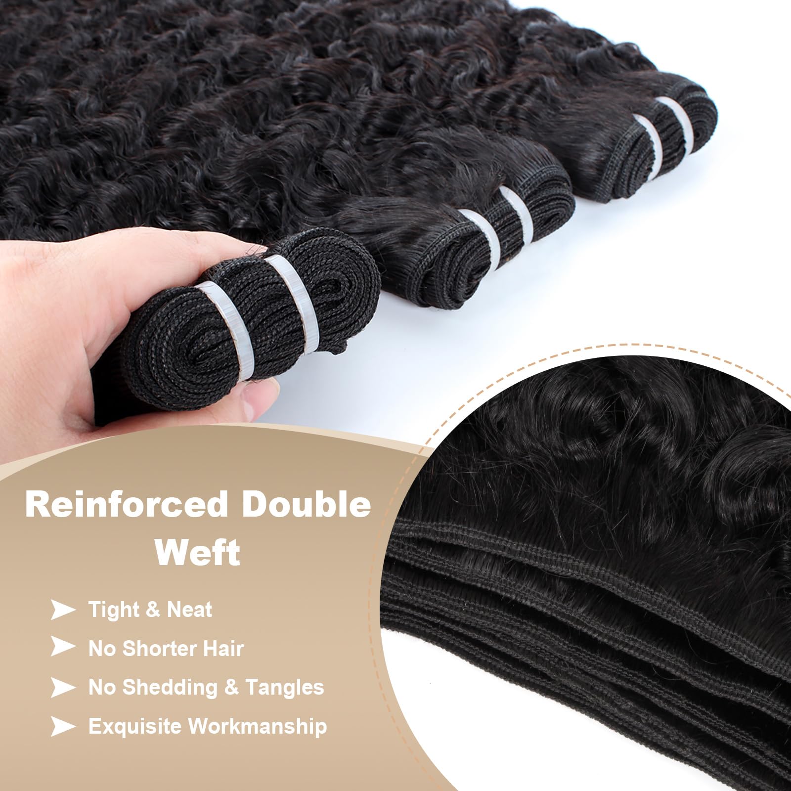 rilago Burmese Curly Bundles 22in length close-up demonstrates full-bodied ends for dramatic lengths.