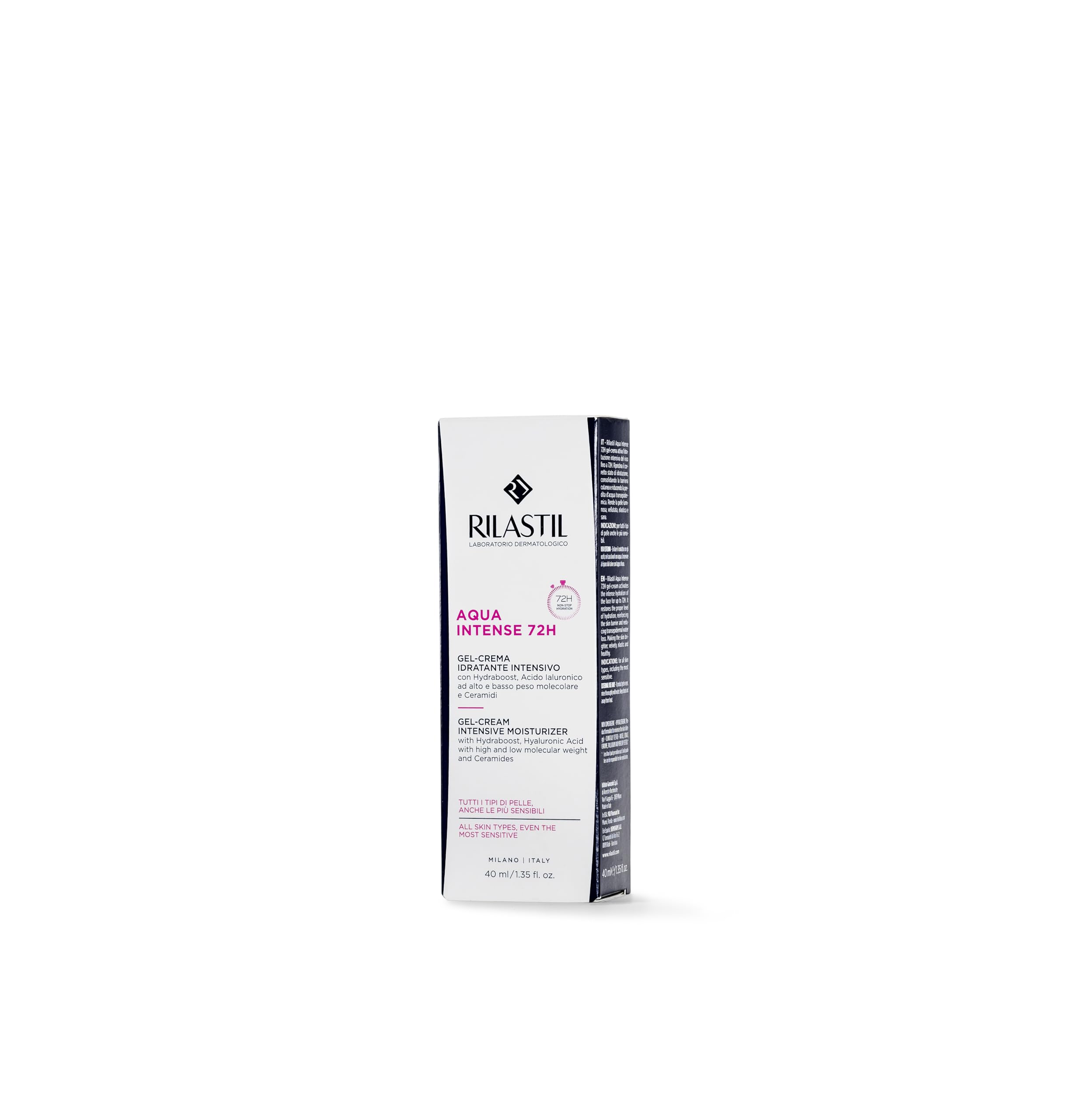 Rilastil Aqua Intense 72H skin-glow demonstrates luminous, hydrated complexion after use.