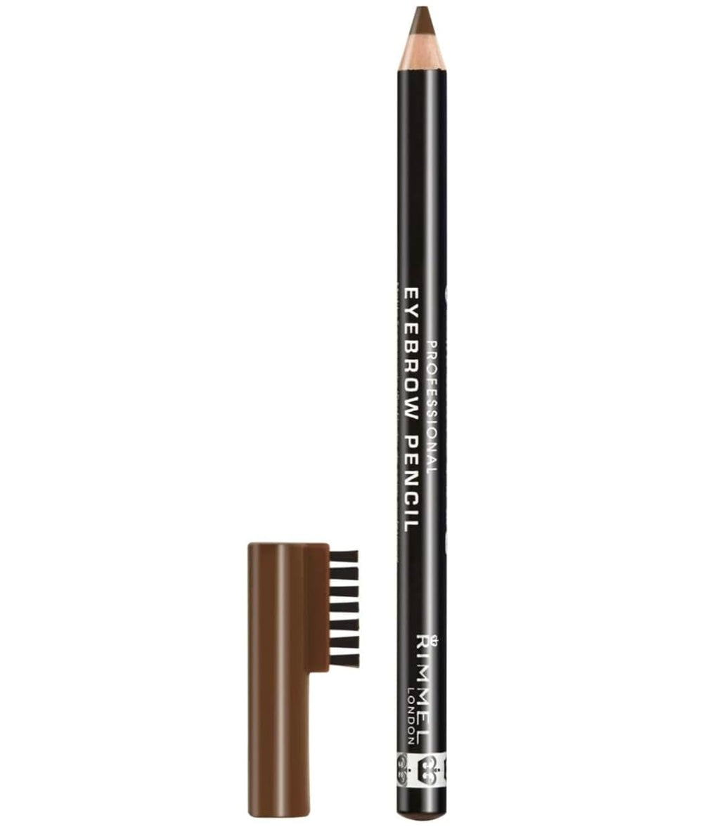 Rimmel London eyebrow pencil hazel application on brow demonstrating easy use.