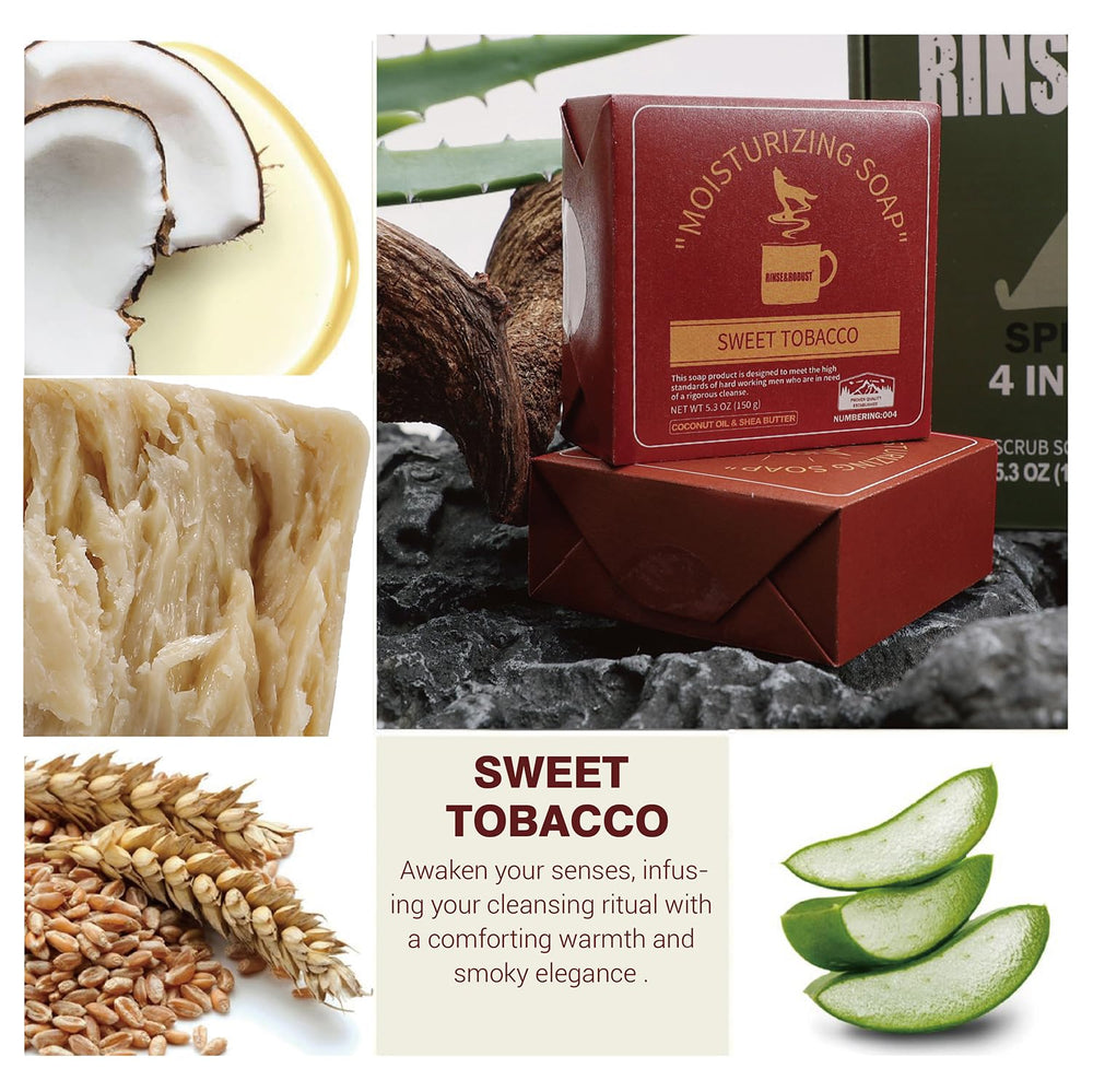 Rinse & Robust moisturizing bar with almond and coconut oils nourishes skin