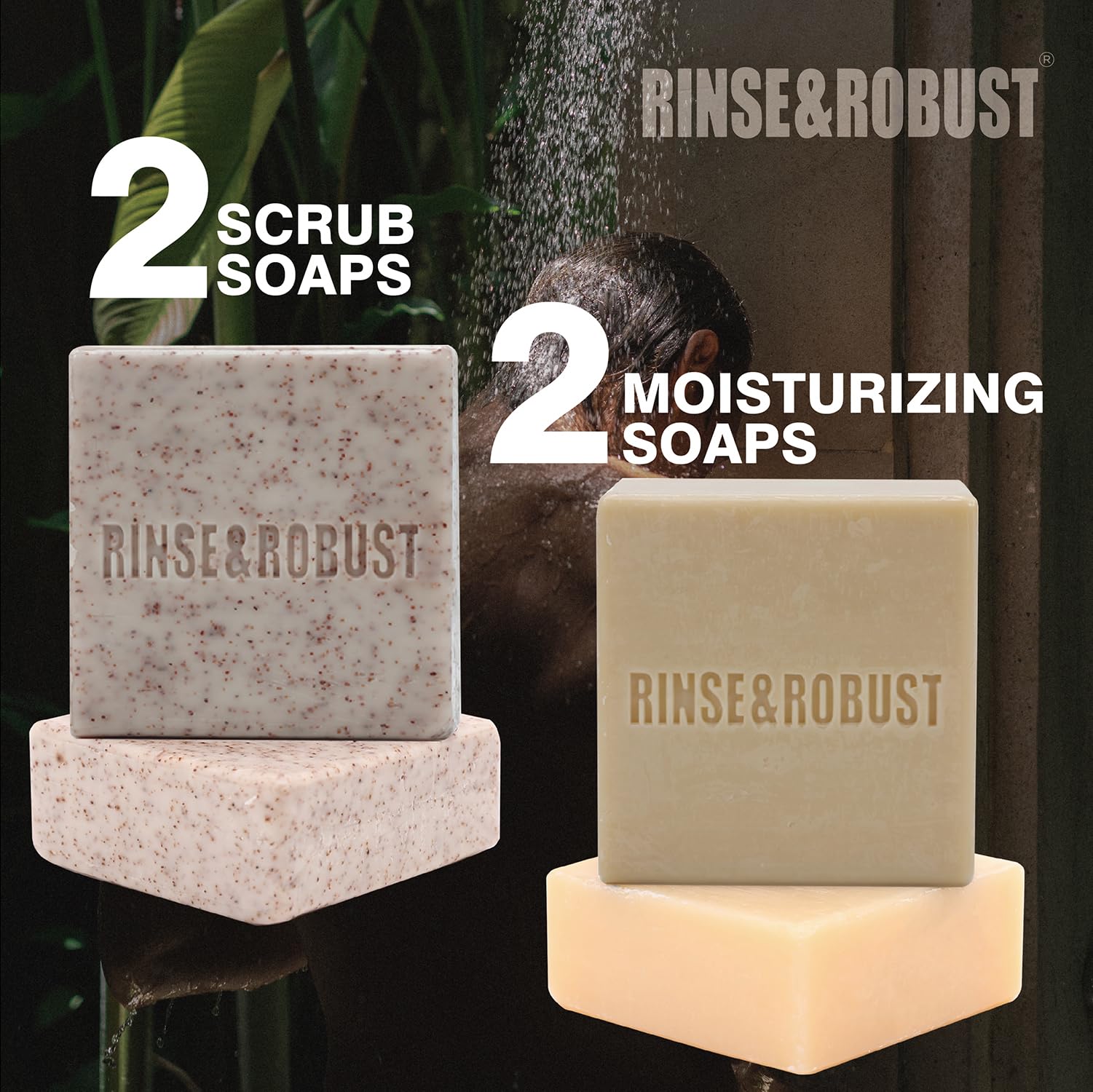 Rinse & Robust mens soap set Bonfire wrapper conveys warmth and thorough cleansing