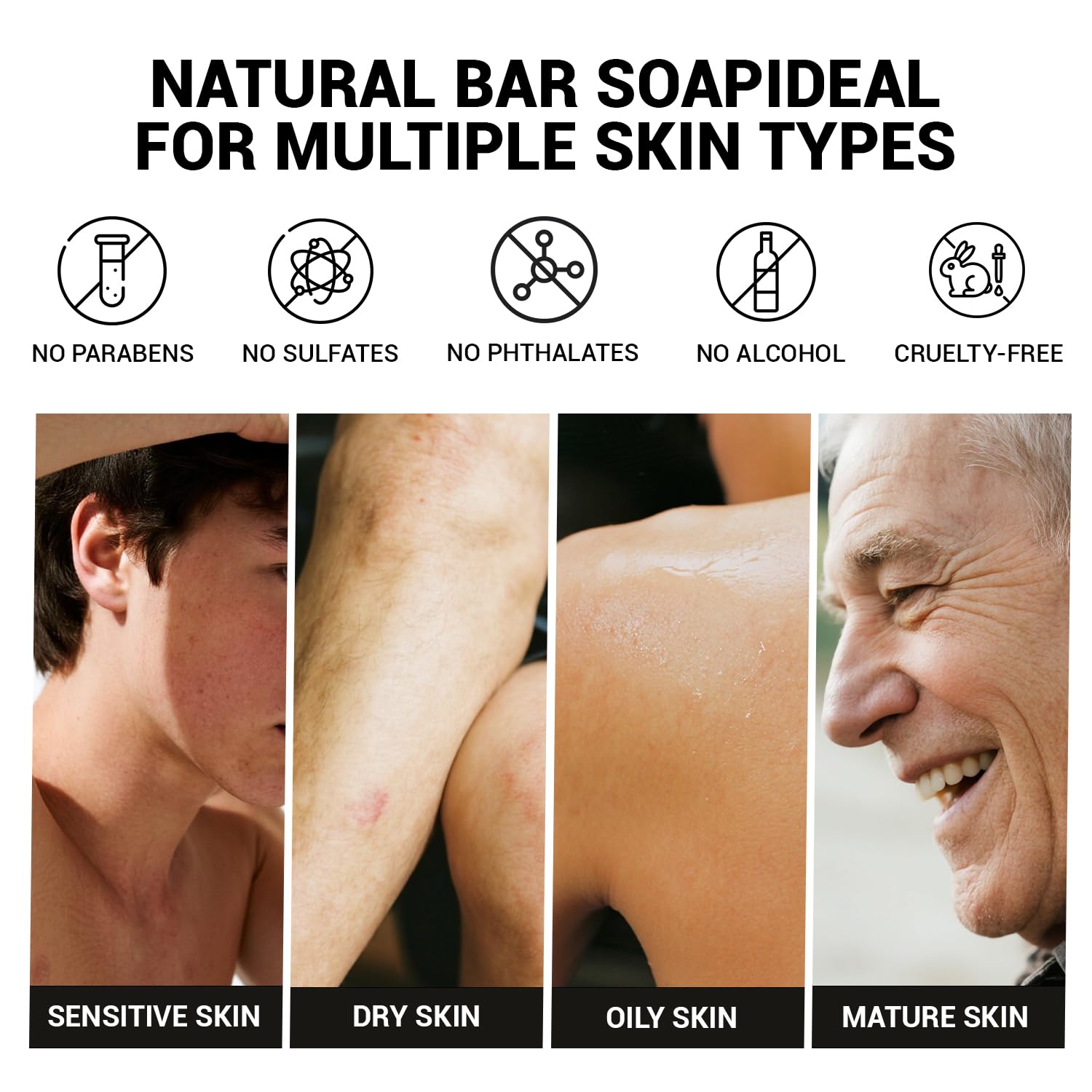 Rinse & Robust tea tree bar; herbal hint adds brisk, clean feel.