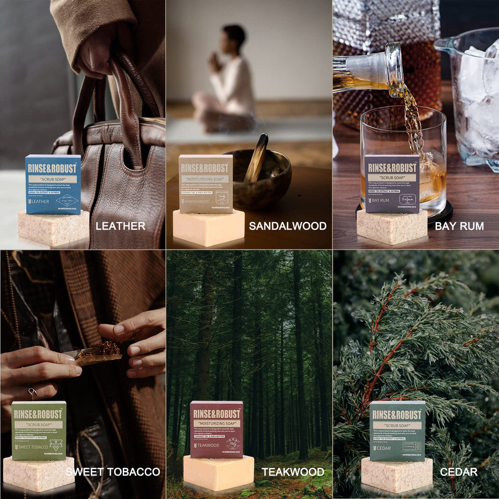 Rinse & Robust walnut exfoliating bar provides deep exfoliation.