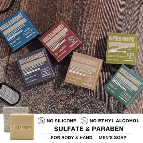 Rinse & Robust walnut scrub bar provides gentle exfoliation for smooth skin