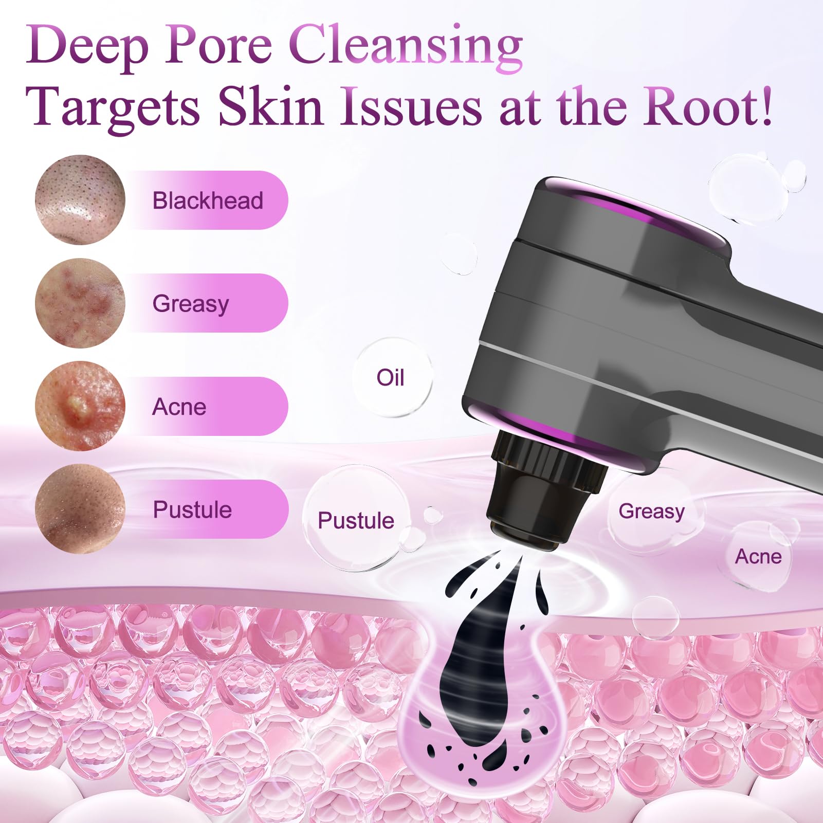Rinycwa pore cleanser cheek-oval-head for precise deep cleaning and gentle exfoliation.