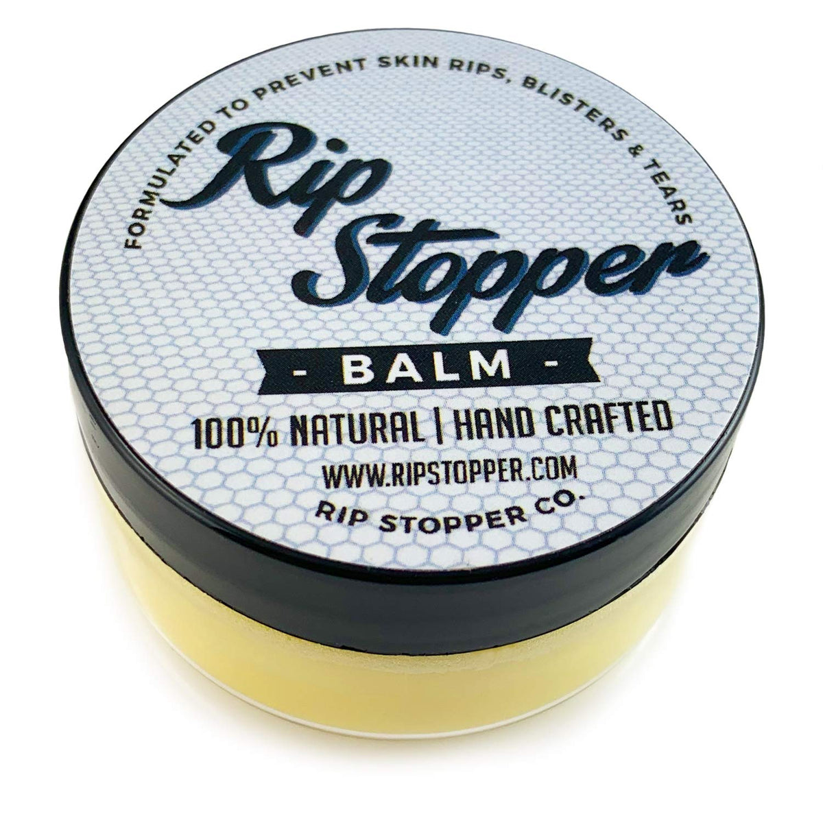 Rip Stopper Balm jar ready for fast repair and post-workout moisture