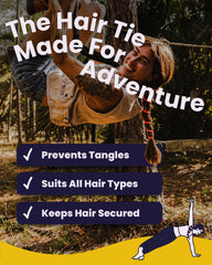 Rip Tie tropical extra hold 24in hair tie ensuring thick hair stays in place during workouts.