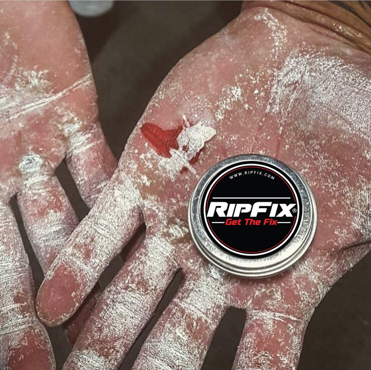 RipFix Hand Repair Balm athlete packaging signals gymnasts and climbers' care.