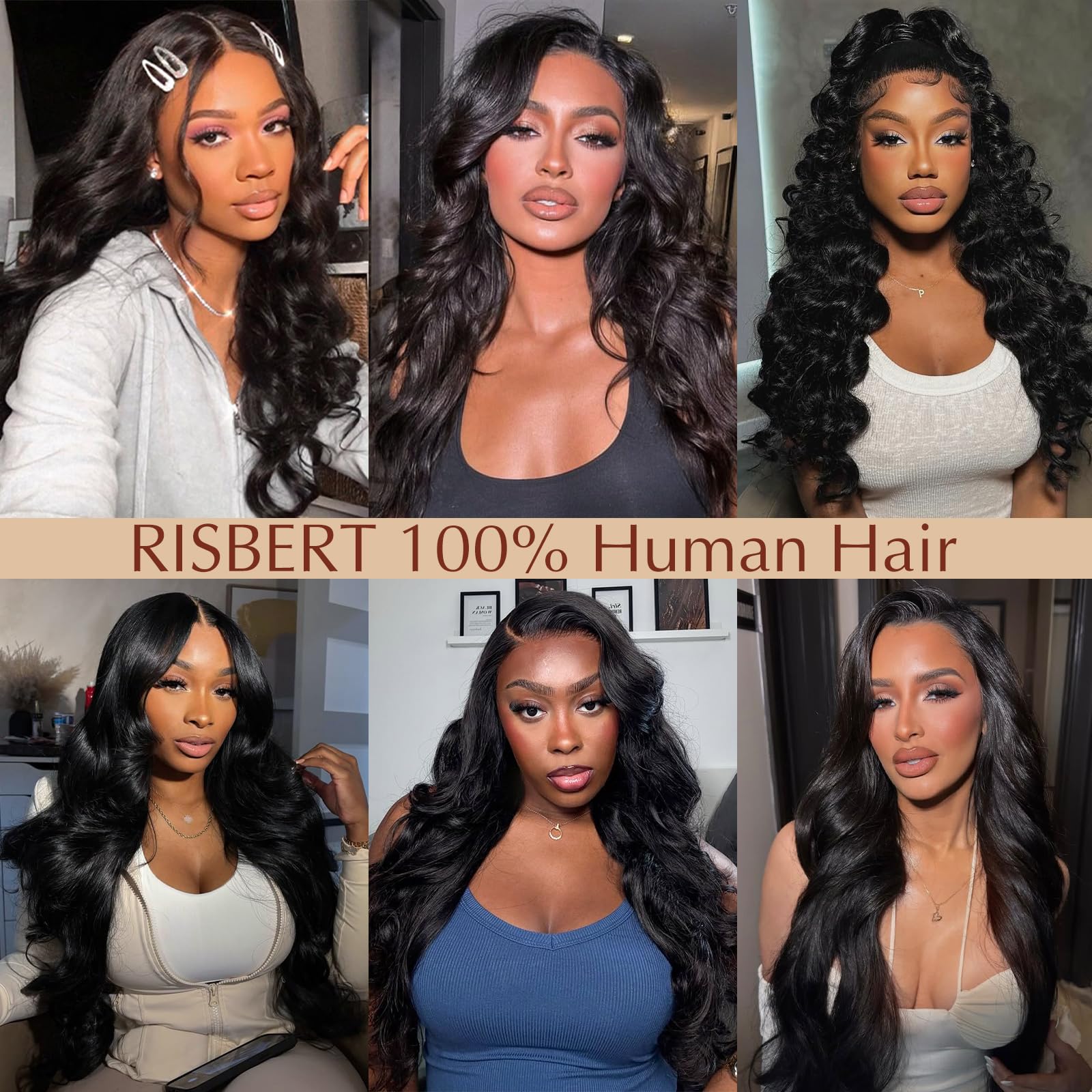RISBERT HD lace front wig with transparent Swiss lace for natural hairline.