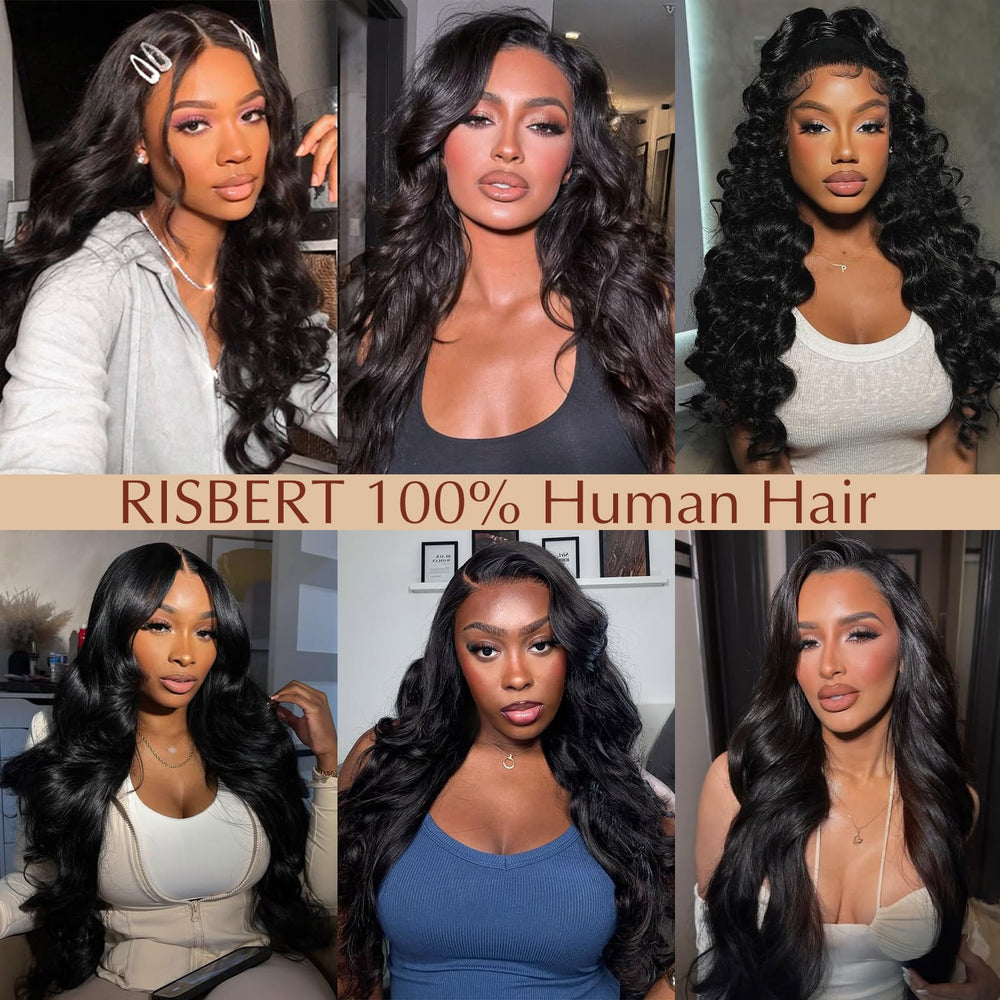 RISBERT HD lace front wig with transparent Swiss lace for natural hairline.