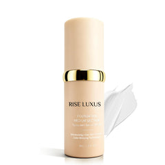 Rise Luxus Ultrablend foundation close-up shows flawless coverage and natural glow.