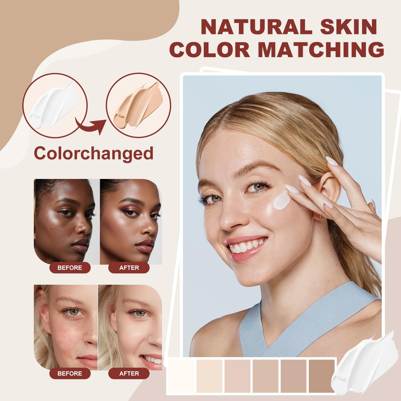 Rise Luxus Ultrablend SPF 50 swatch shows broad protection and even coverage.
