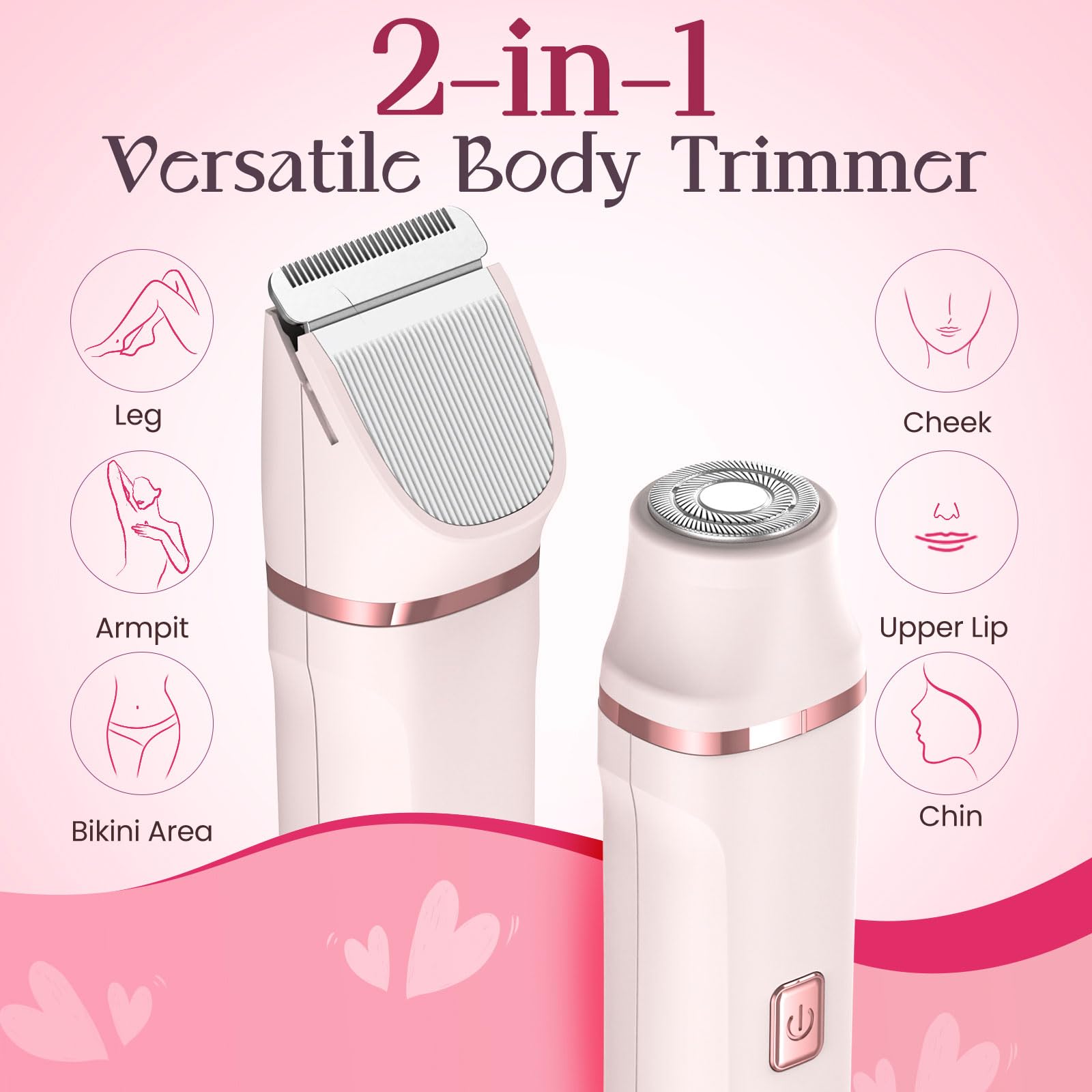 Risina bikini trimmer ceramic blades close-up for gentle trimming
