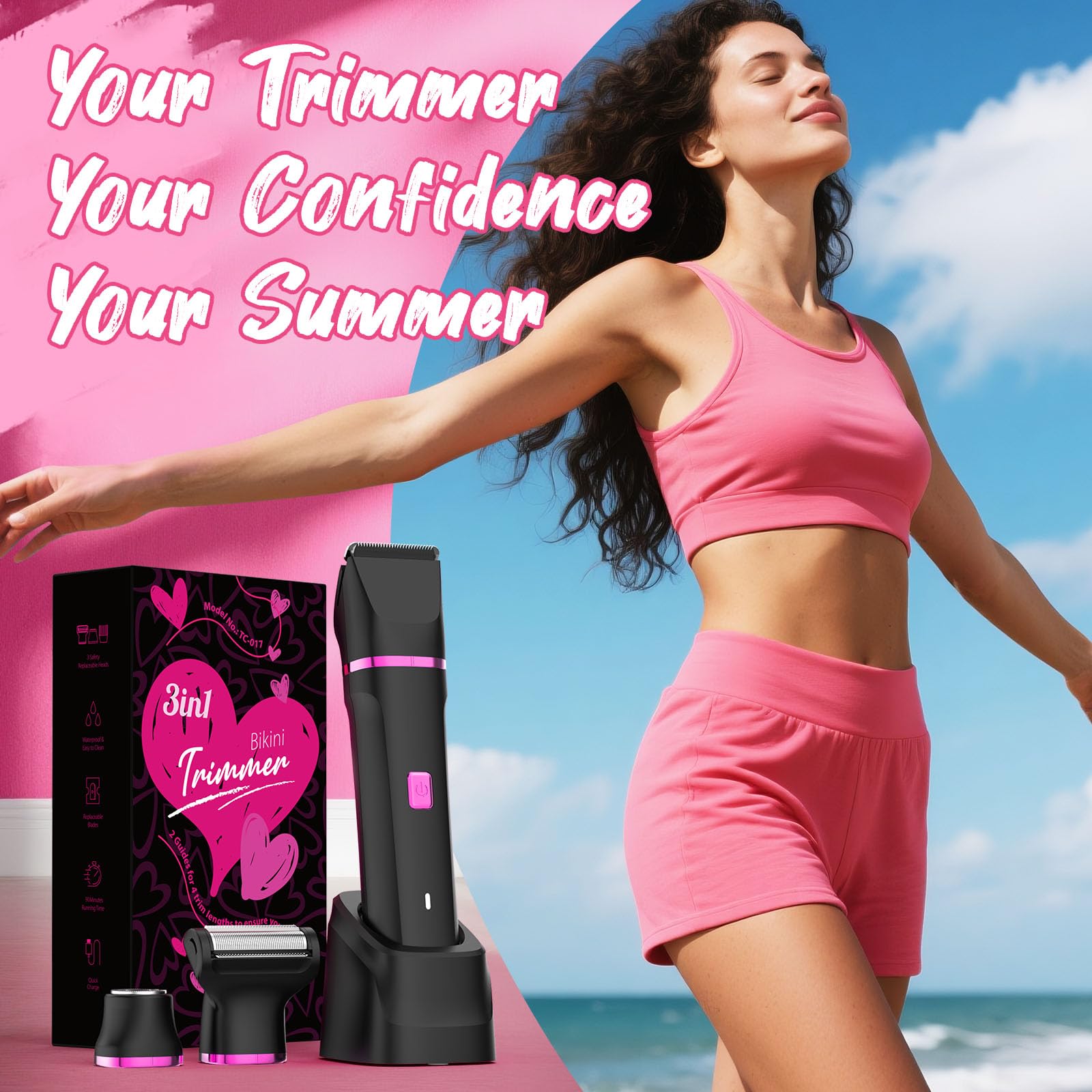Risina bikini trimmer compact handheld for on-the-go grooming