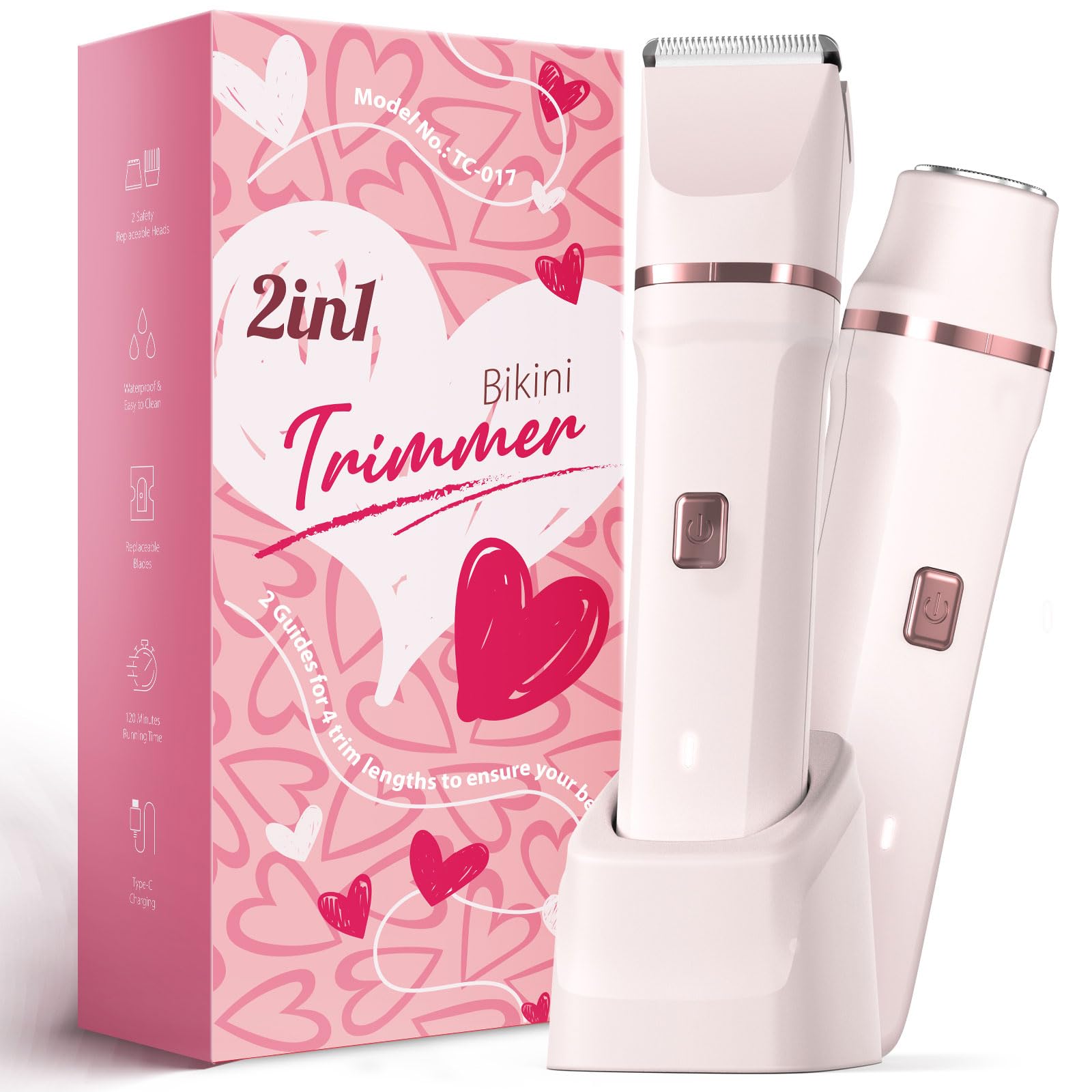 Risina bikini trimmer pink gift-ready packaging appeal