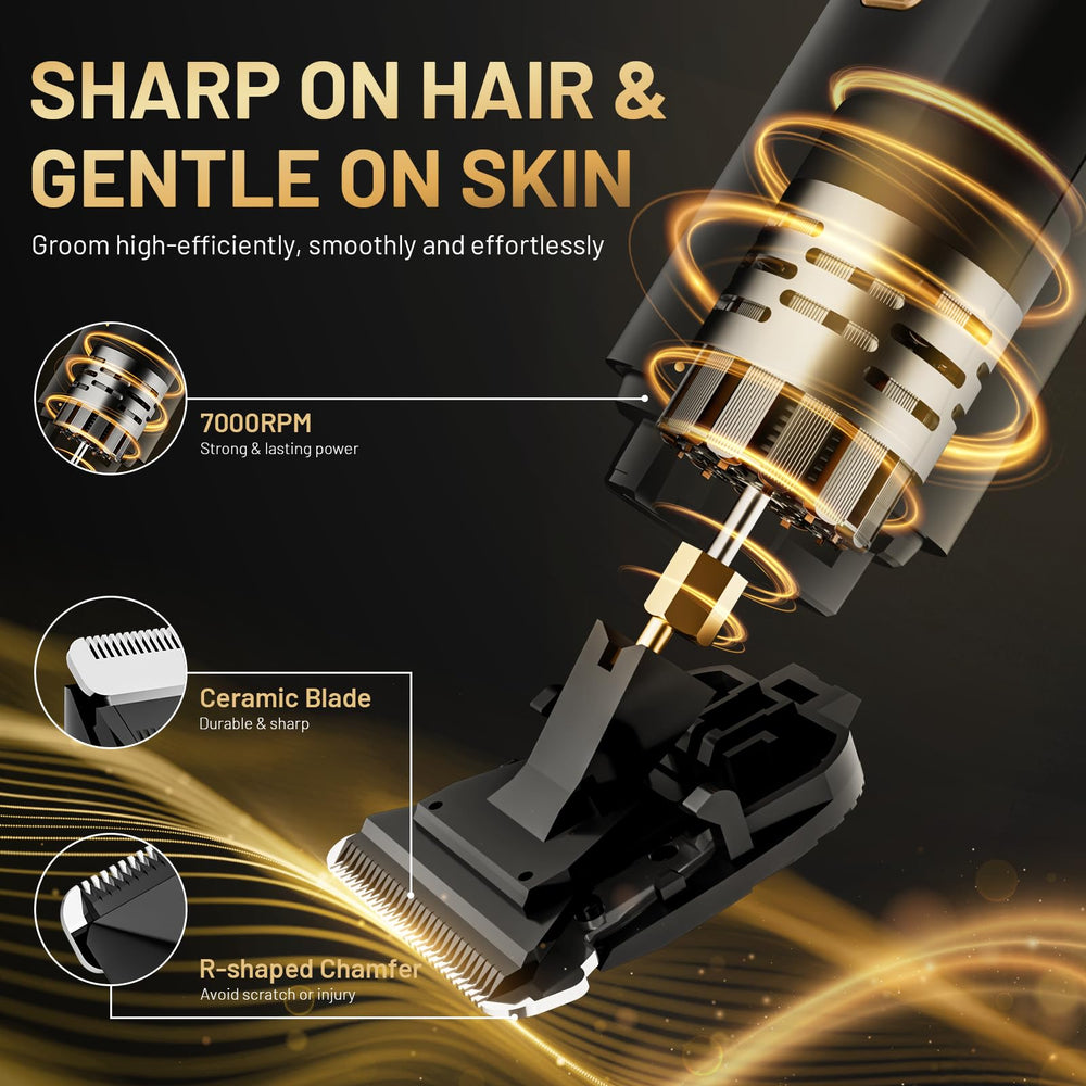 Risina electric razor interchangeable ceramic heads for body, beard, and nose/ear grooming