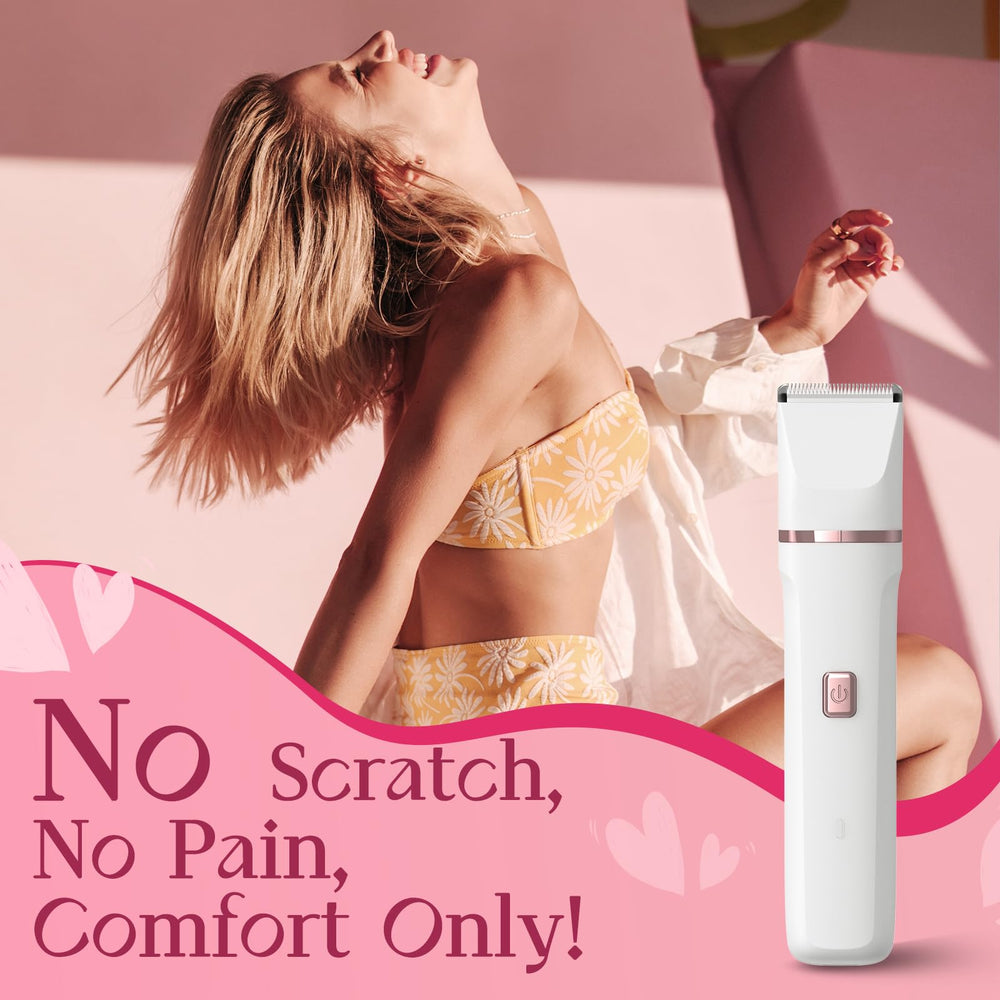 Risina razor demonstrates waterproof bikini-trimmer for delicate areas