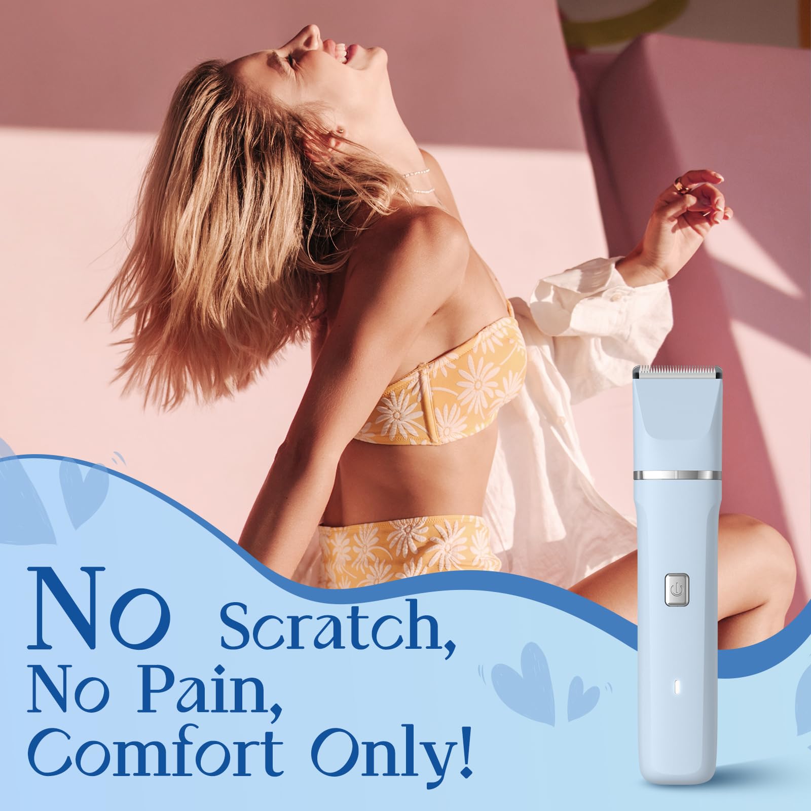 Risina shaver waterproof for shower use enables convenient wet grooming.
