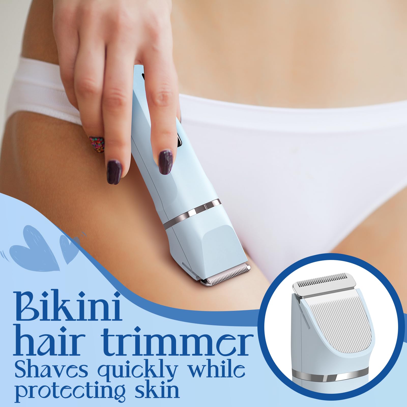 Risina ergonomic grip supports comfortable, one-handed grooming sessions.