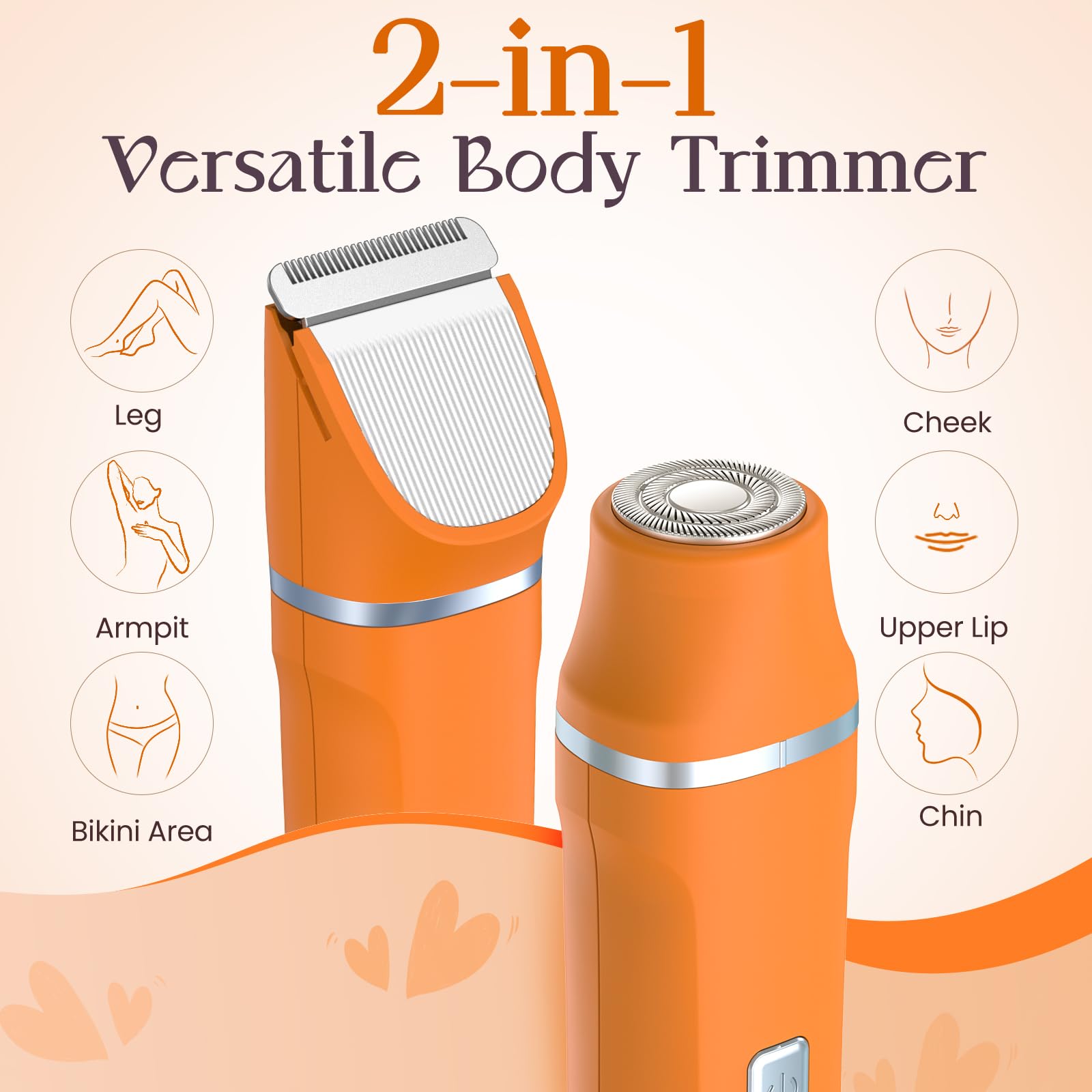 Risina facial trimmer with ceramic blades supports gentle, irritation-aware hair removal.