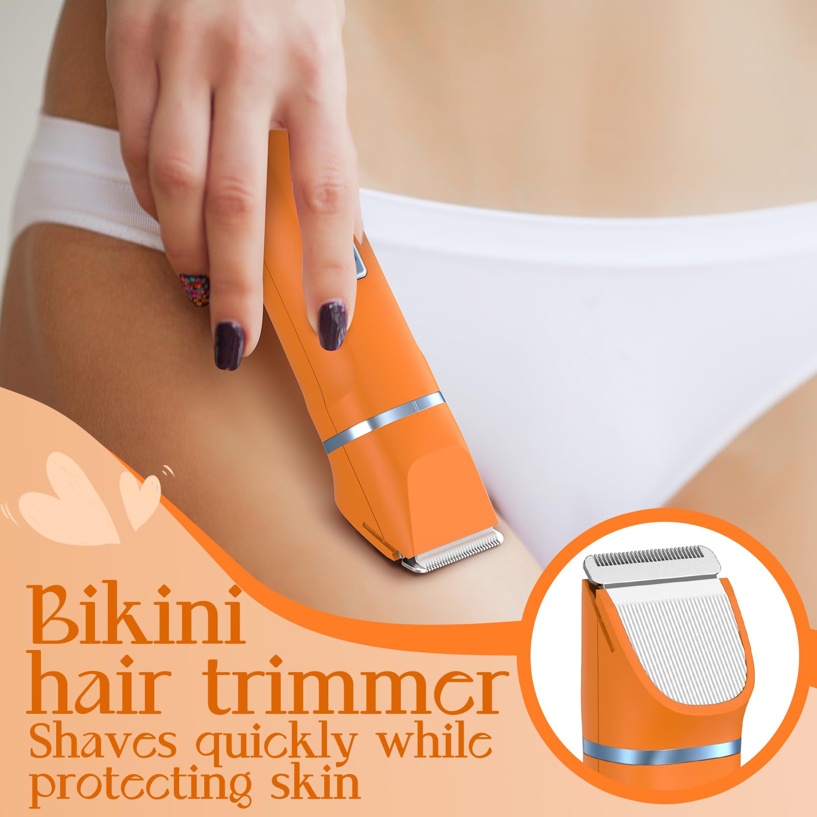 Risina precision grooming for lips and peach fuzz with quick touch-ups.