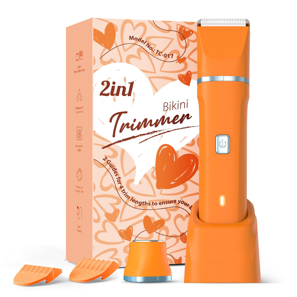 Risina 2in1 trimmer head switch closeup for precise facial and body grooming.