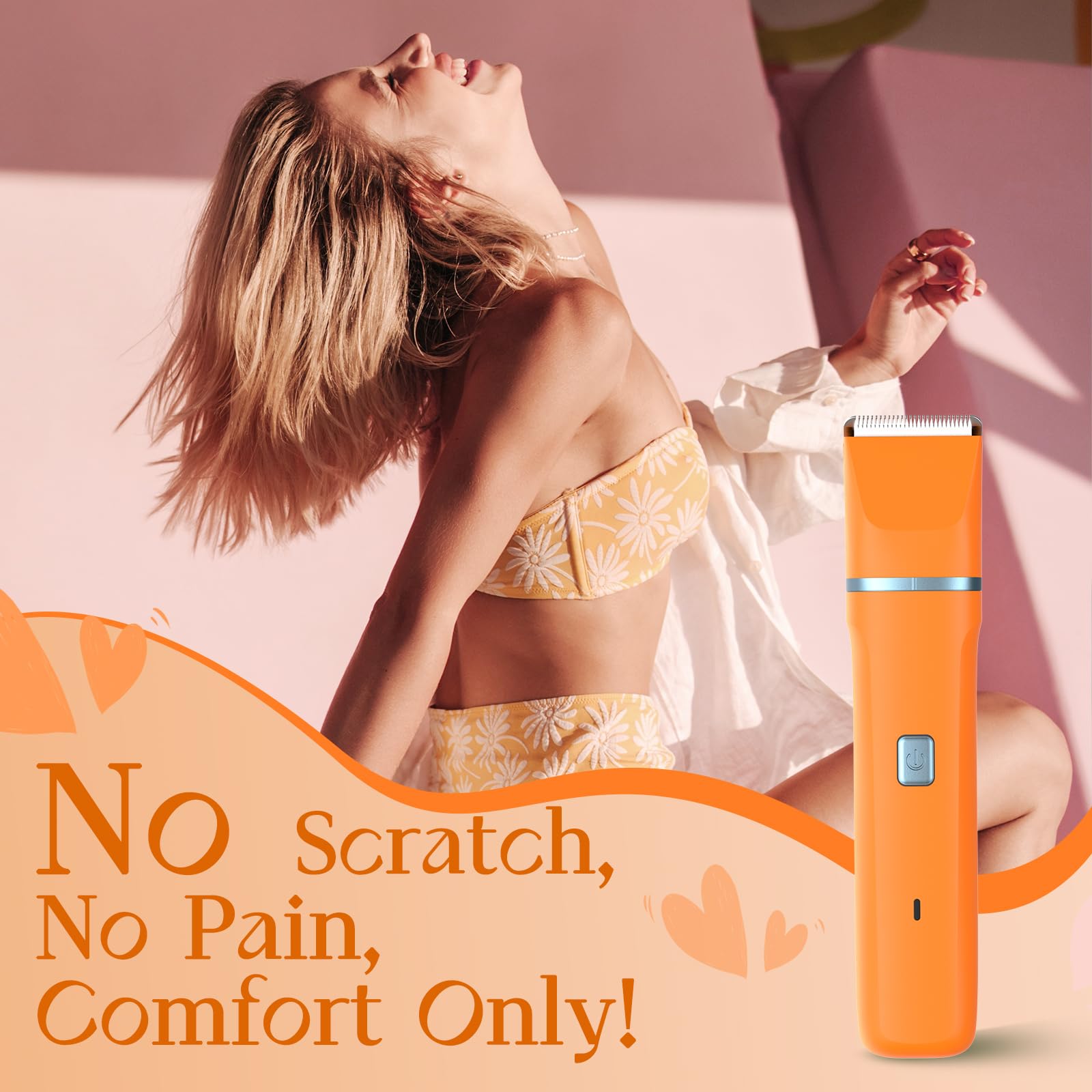 Risina waterproof trimmer in shower demonstrates convenient wet or dry use.
