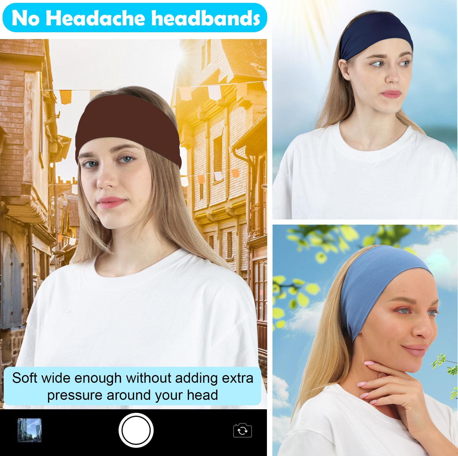 RITOPER wide 3.85 inch headband covers hair for a neat look