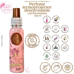 Ritual Botanico hair perfume temptation blue bottle dispense shows quick detangling and frizz control for humid days