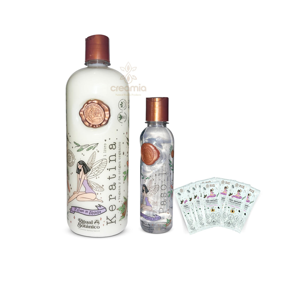 Ritual Botanico Keratina Organica 1L kit overview promotes frizz-free hair up to 3 months.