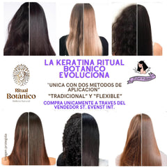 Ritual Botanico Organic Keratin application steps illustrate flexible at home smoothing.
