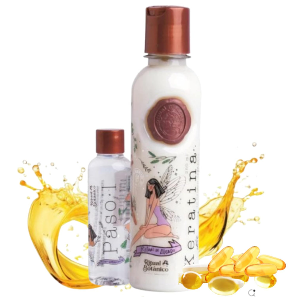 Ritual Botanico Organic Keratin bottle promotes smooth salon grade shine.