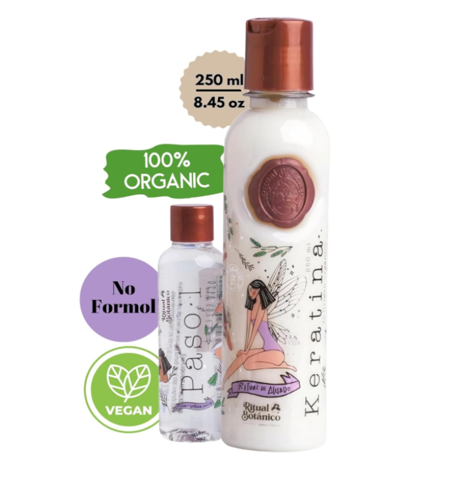 Ritual Botanico Organic Keratin packaging confirms formaldehyde and ammonia free formula.
