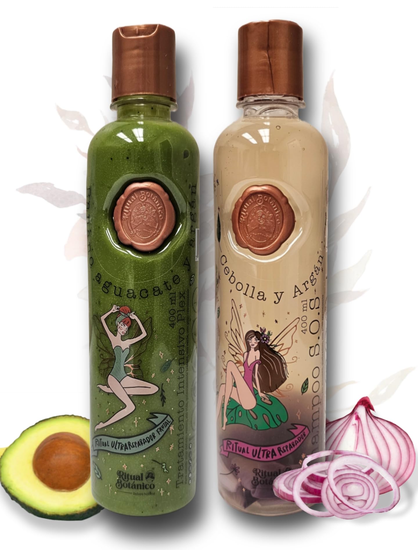 Ritual Botanico S.O.S Shampoo bottle pour shows onion-argan formula for repair and hydration