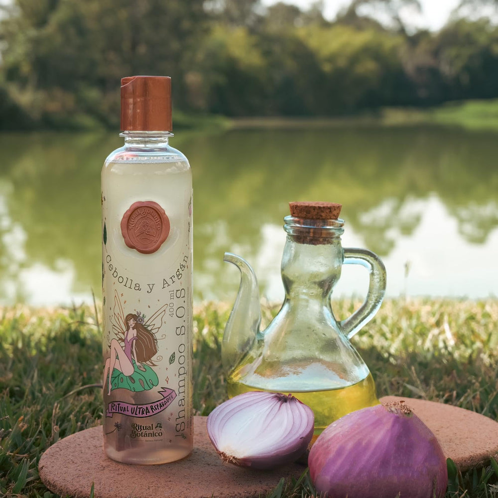 Ritual Botanico S.O.S Shampoo ingredients close-up highlighting fibroin protein for stronger strands