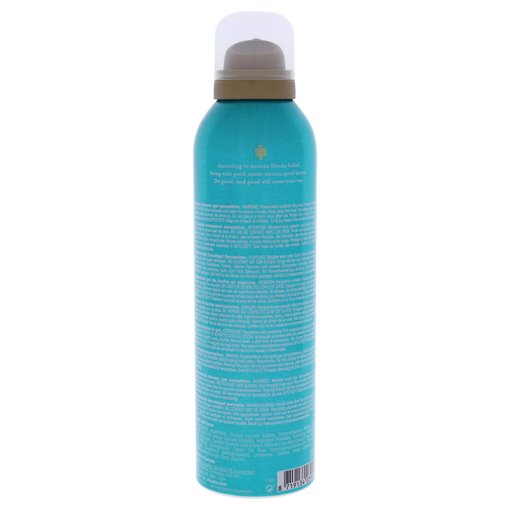 RITUALS The Ritual of Karma foaming shower gel foam lather creates a spa-like cleanse.