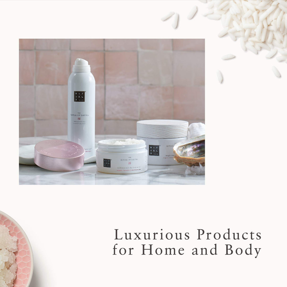 RITUALS Ritual of Sakura Body Scrub lather closeup emphasizes exfoliation and fragrance