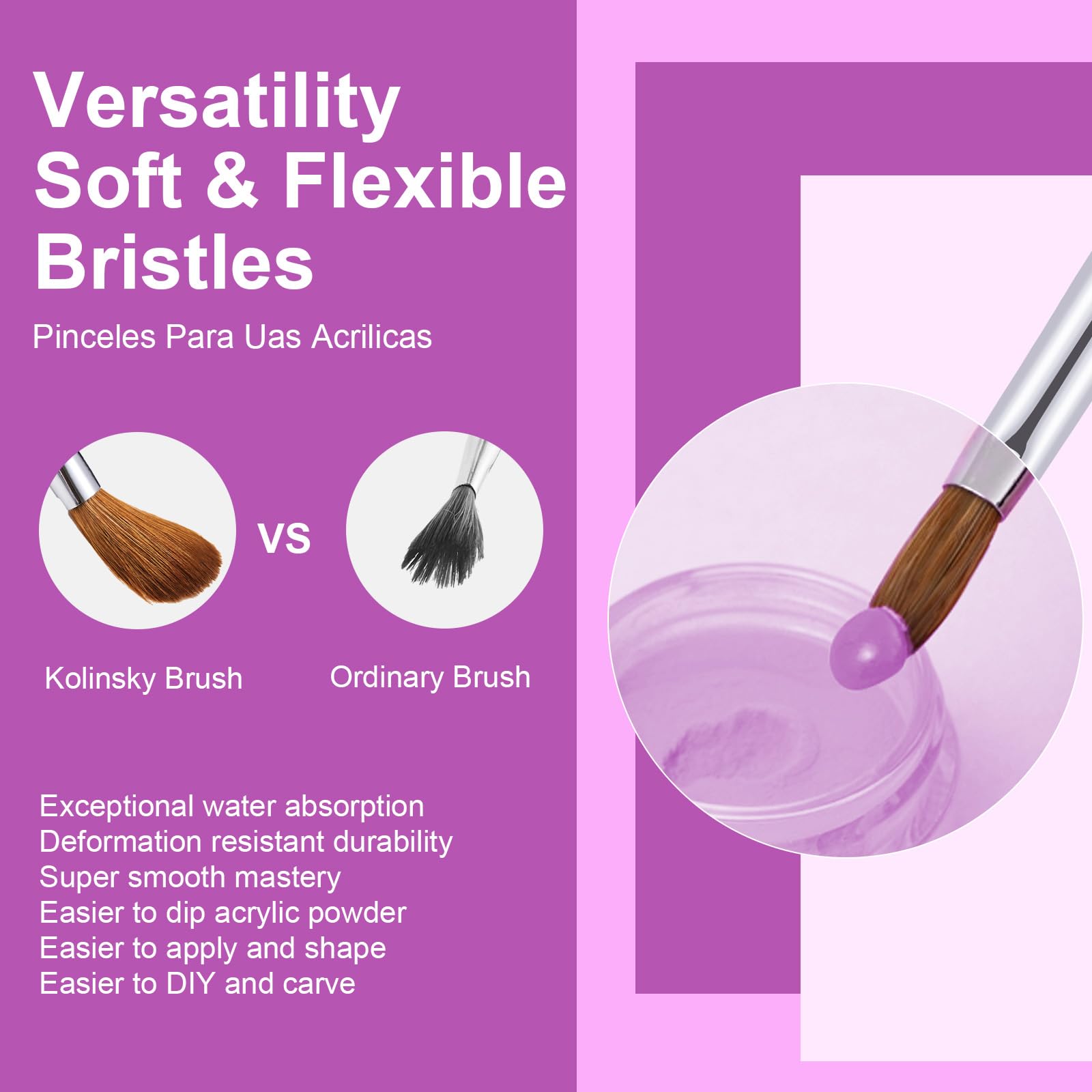 RIYUEXING lightweight gradient-yellow handle enables closer access to the nail during application.