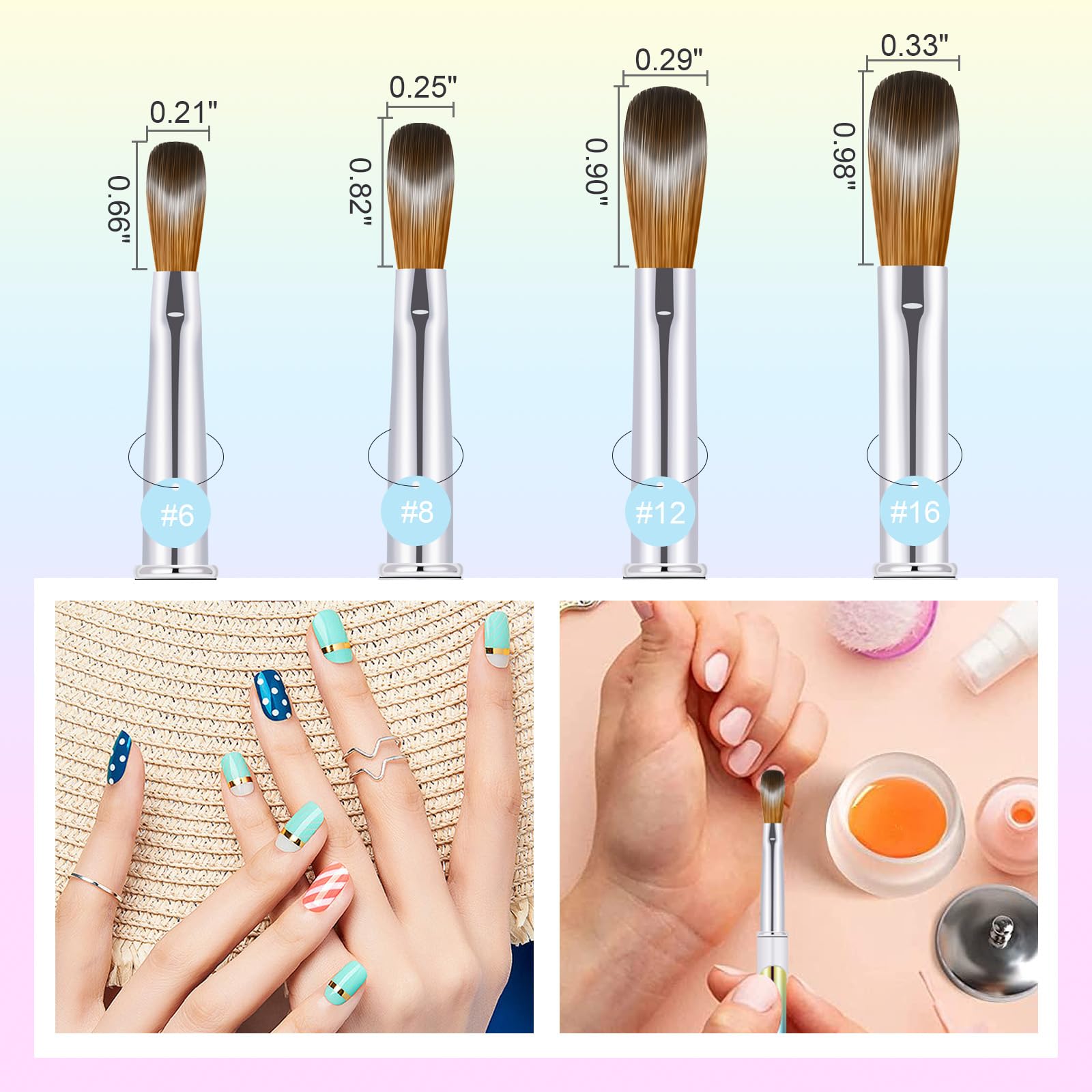 RIYUEXING large round head tapers to fine point for bold coverage and detailing.