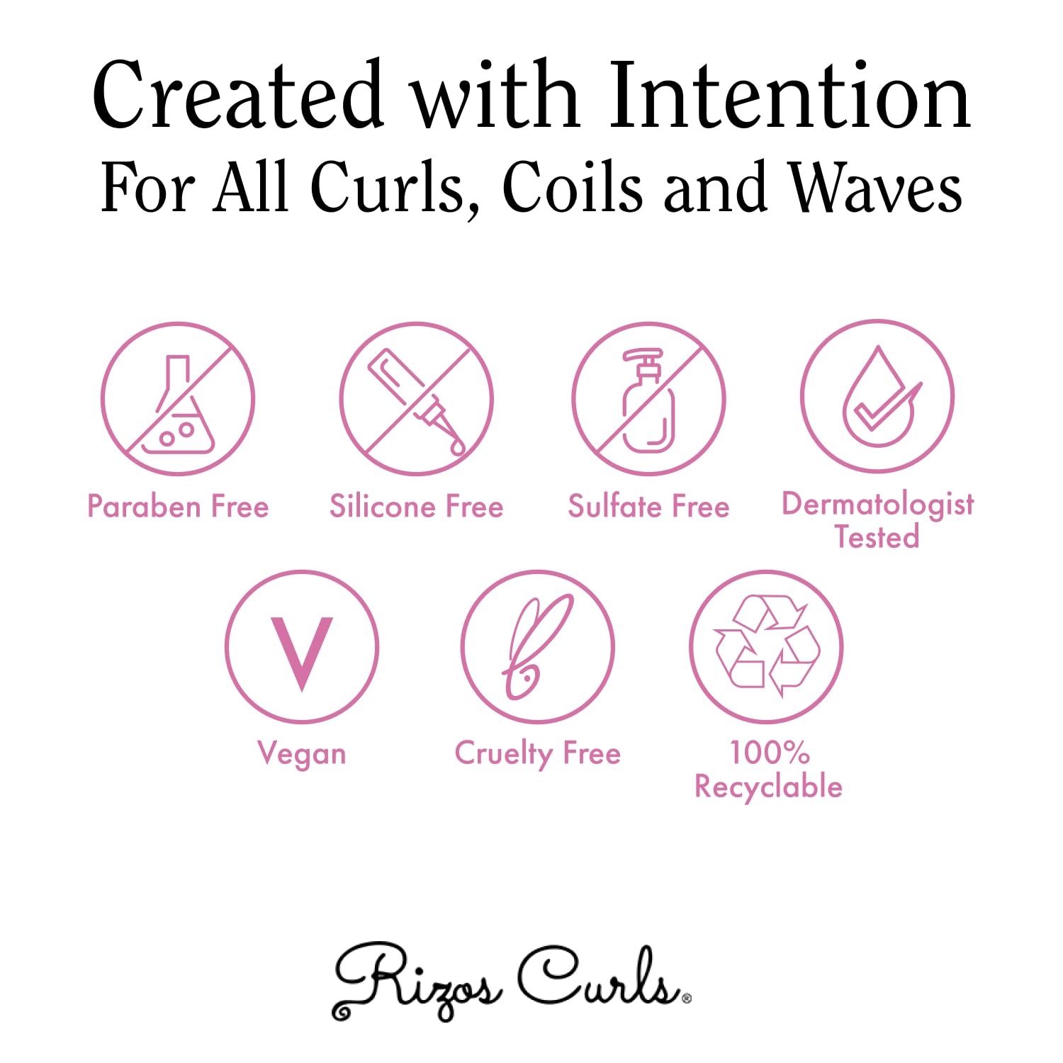 Rizos Curls alcohol-free curl spray shown on color-treated hair with lightweight feel.
