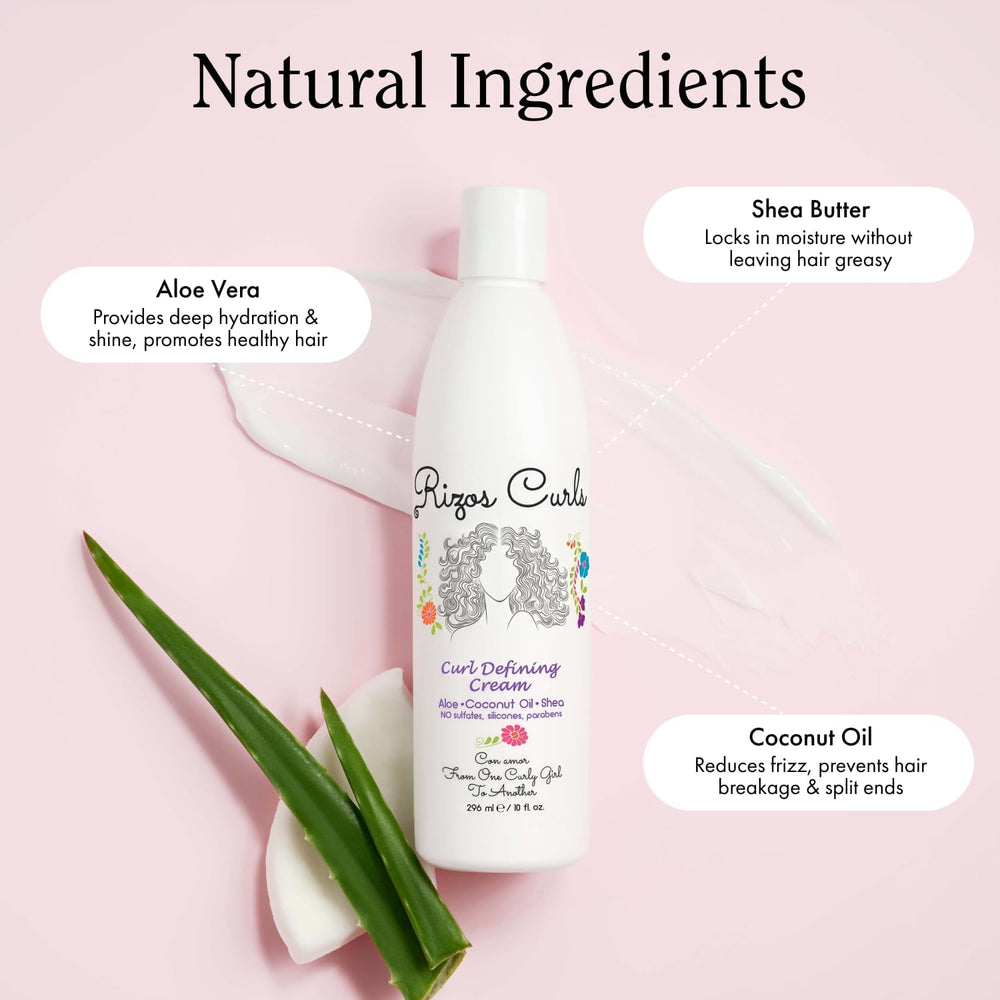 Rizos Curls applying cream with hands shows easy daily styling and hold.