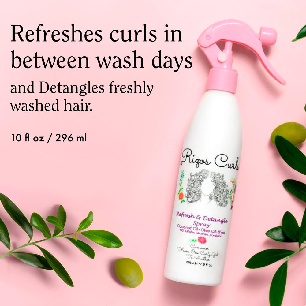 Rizos Curls coconut-olive-shea-ingredients highlight nourishing oils for smoother, shinier hair.