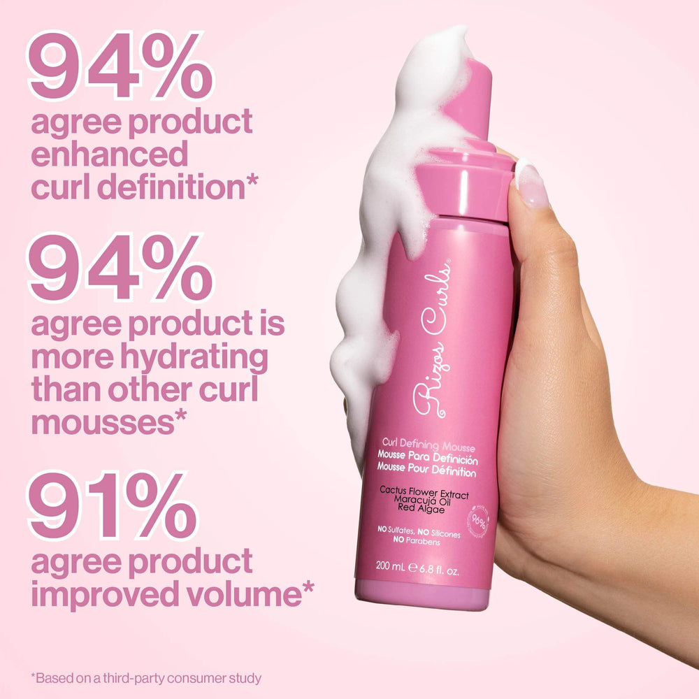 Rizos Curls Curl Defining Mousse on curls with healthy shine