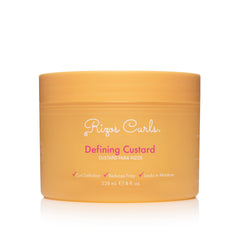 Rizos Curls Defining Custard bottle applied for defined curls with moisture