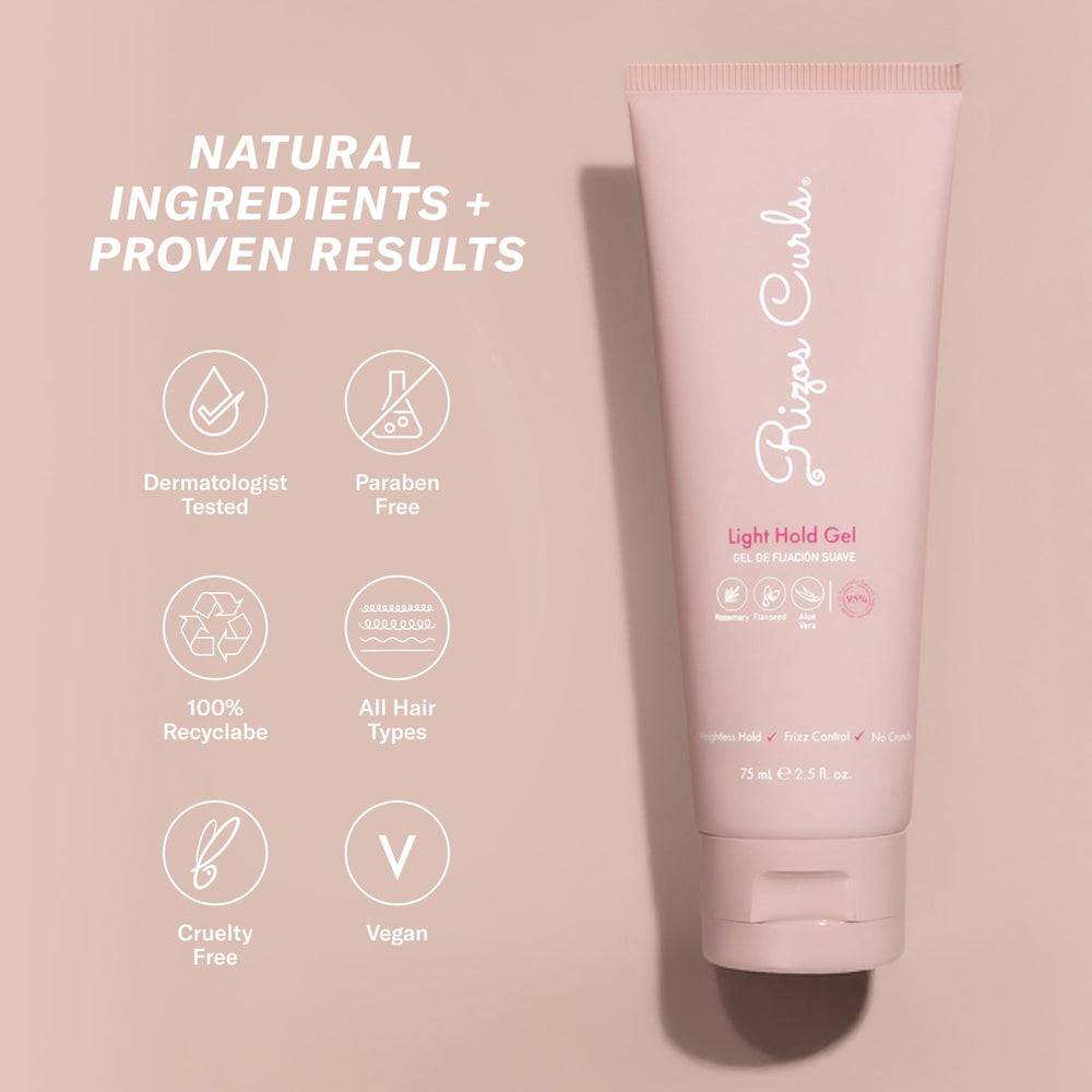 Rizos Curls Light Hold Gel features a silicone-free, lightweight formula.
