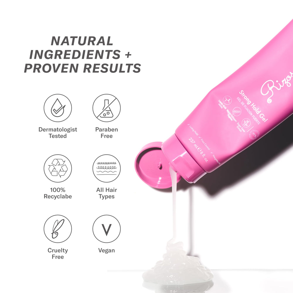 Rizos Curls Strong Hold Gel no-flakes-test confirms flake-free finish.