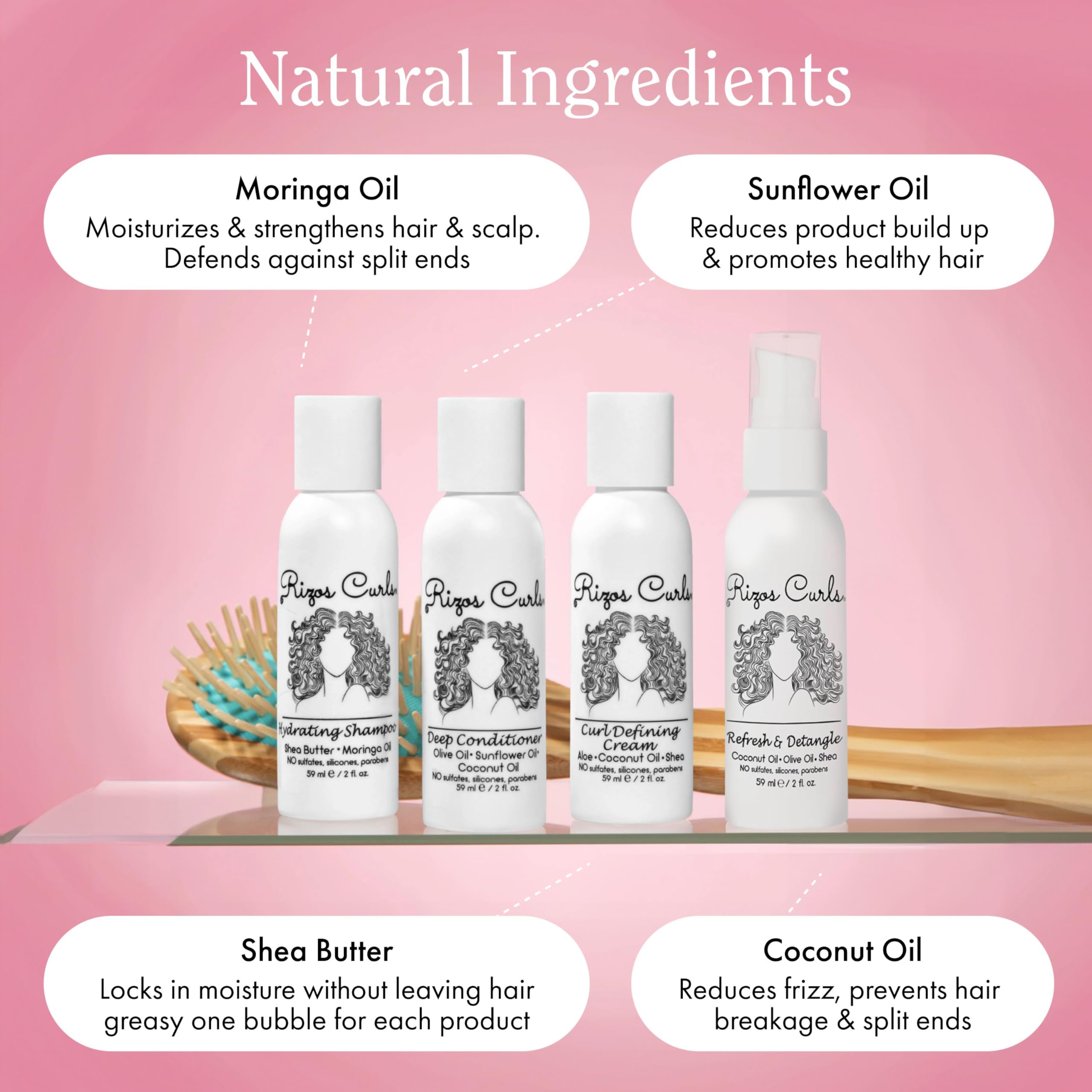 Rizos Curls curl cream application defines curls with bounce and shine, no crunch.