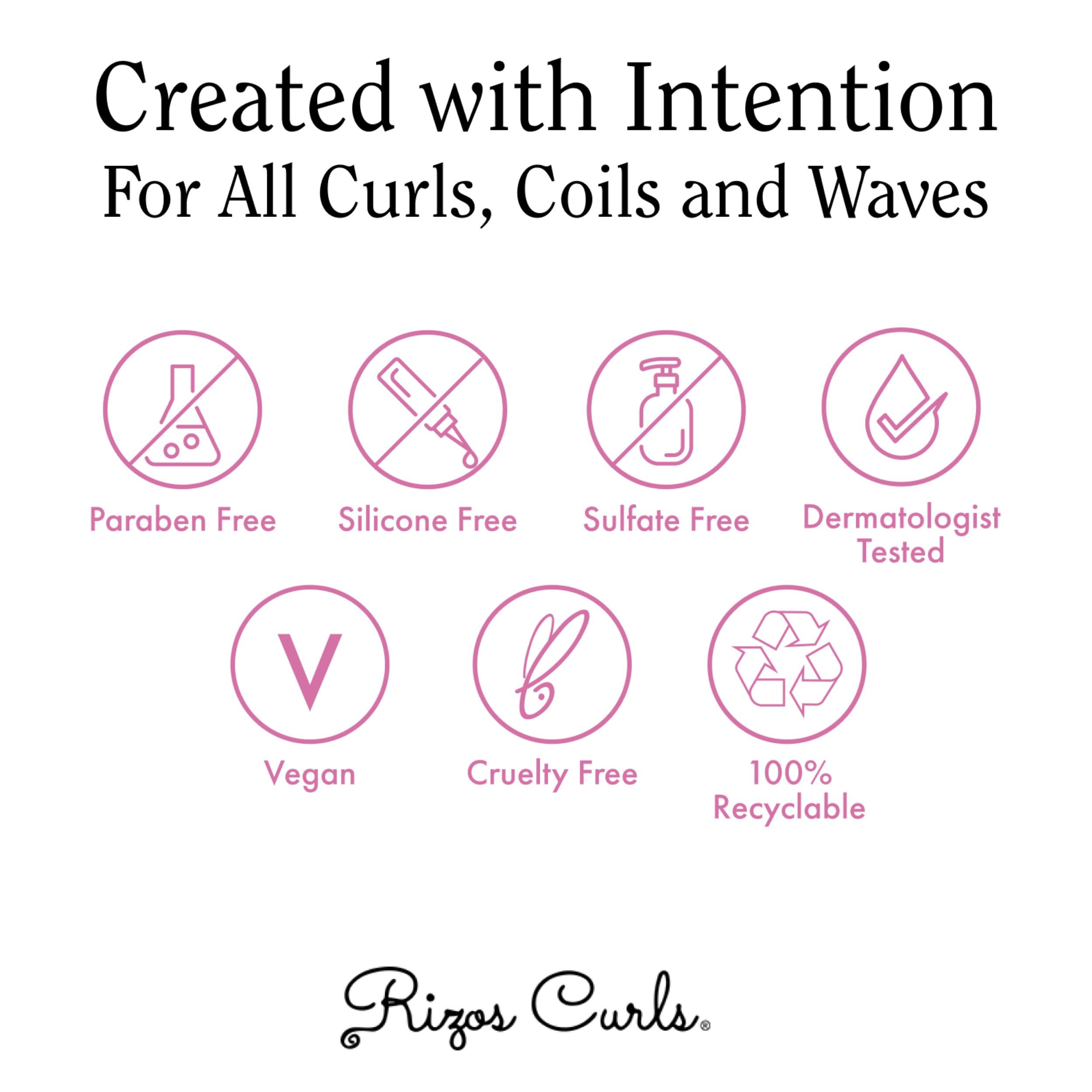 Rizos Curls curly hair use setup demonstrates a complete on-the-go styling routine.